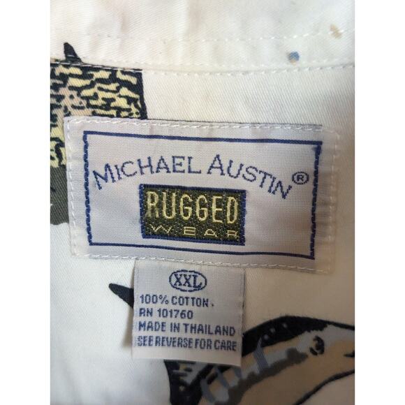 Michael Austin Rugged Wear Lighthouse Print Shirt Size XXL 100% Cotton Coastal - Picture 6 of 13